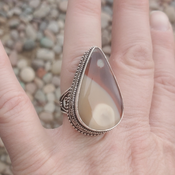 New Mookaite Jasper 925 Silver Statement Ring. - Picture 14 of 16